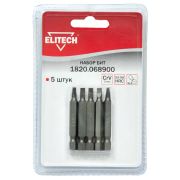 1820.068900 Набор бит, CrV, 5 штук, блистер, SL4 x 50 мм пр-во «ELITECH»