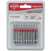 1820.073000 Набор бит, сталь S2, блистер, TORX 25 x 50 мм, 10 шт пр-во «ELITECH»