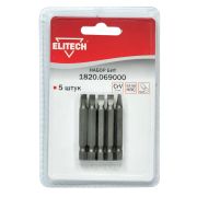 1820.069000 Набор бит, CrV, 5 штук, блистер, SL5 x 50 мм пр-во «ELITECH»