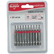 1820.072700 Набор бит, сталь S2, блистер, TORX 10 x 50 мм, 10 шт пр-во «ELITECH»